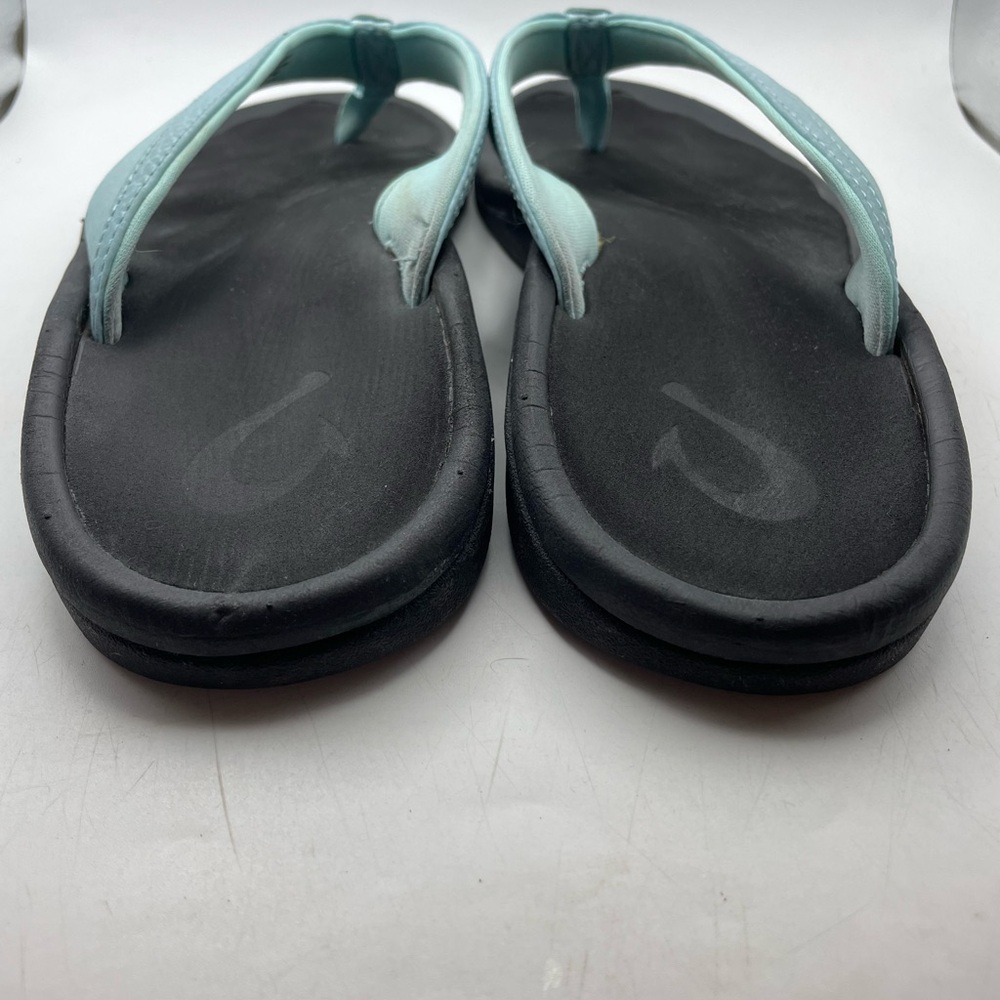 OluKai Women's Teal Black Flip Flop Sandals - Picture 5 of 9